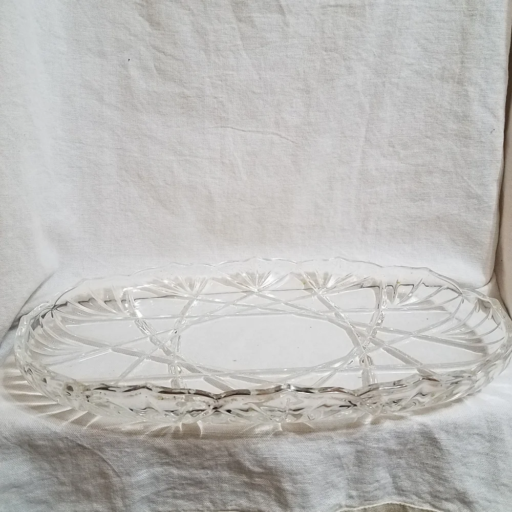 Depression Glass Oval Tray